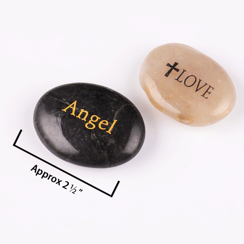 ROCKIMPACT 50PCS Angel Guardian Angel Stones Serenity Prayer Pebble Engraved Inspirational Motivational Healing Inspiring Rocks Encouragement Word Stones Wholesale Bulk, 2"-3" ea - Image 5
